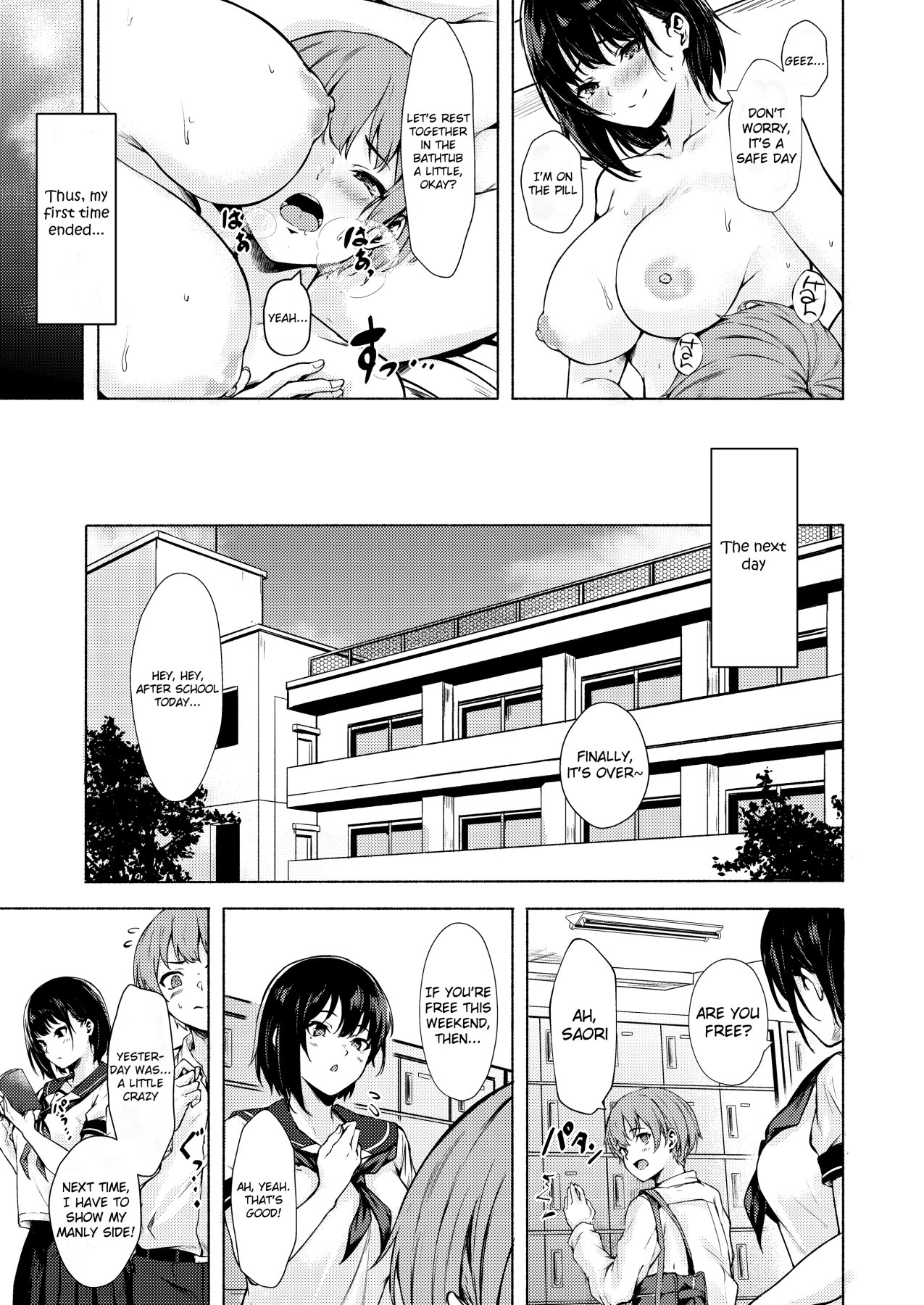 Hentai Manga Comic-Tall Saori-chan Is Both Clumsy And Lewd-Read-25